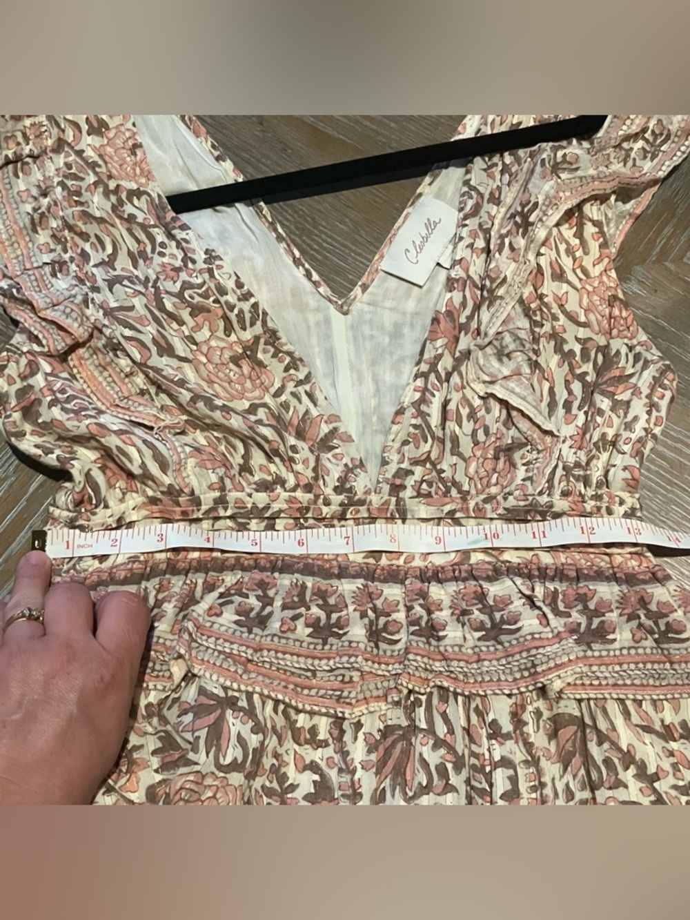Cleobella Cherie Boho Maxi Floral Tiered Ruffle Strap Dress (Small) - Picture 14 of 16